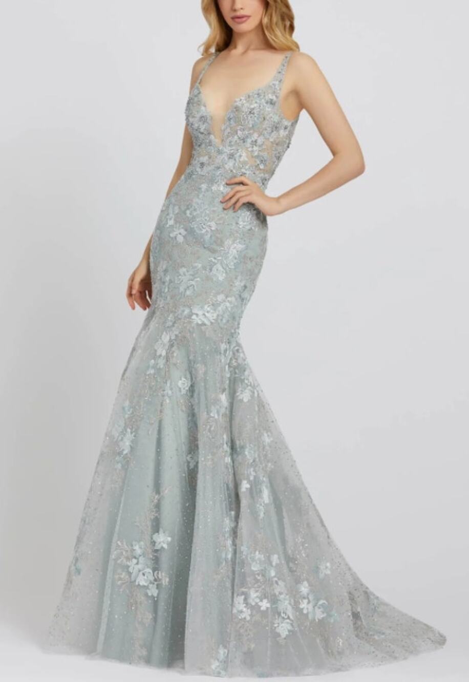 New ~ MAC DUGGAL ~ STUNNING! Embroidered Embellished Mermaid Dress Size 2